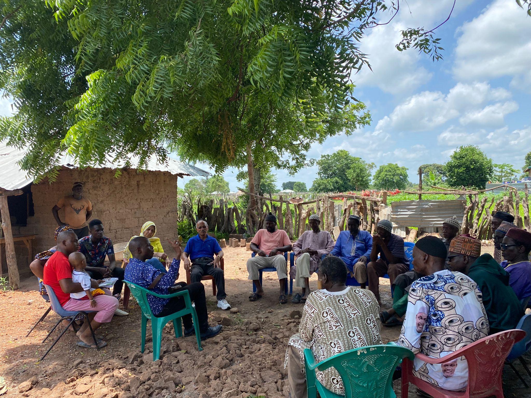 Community meeting with village leaders